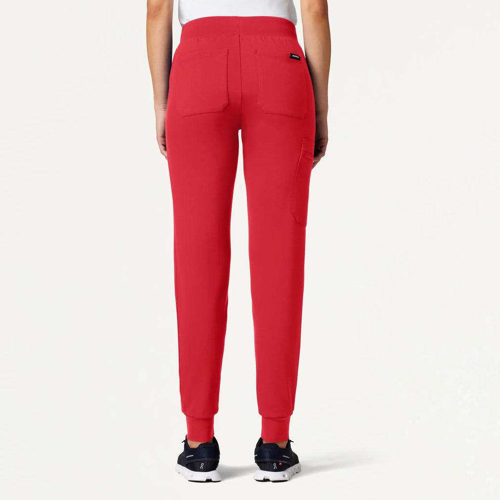 Jaanuu Scrubs Women's Rubi Slim ULTRAsoft Scrub Jogger Brilliant Red | scrub-supply.com