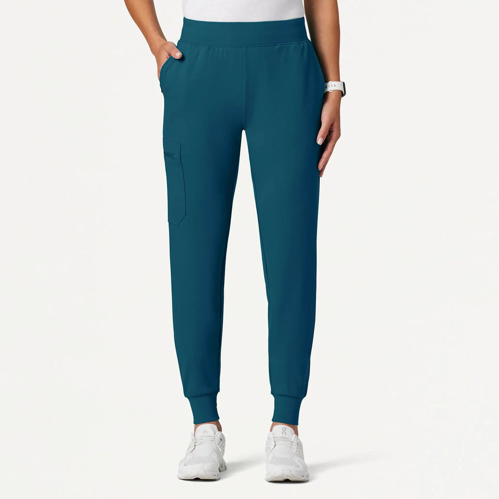 Jaanuu Scrubs Women's Rubi Slim ULTRAsoft Scrub Jogger Caribbean Blue | scrub-supply.com