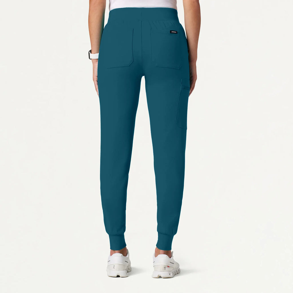 Jaanuu Scrubs Women's Rubi Slim ULTRAsoft Scrub Jogger Caribbean Blue | scrub-supply.com