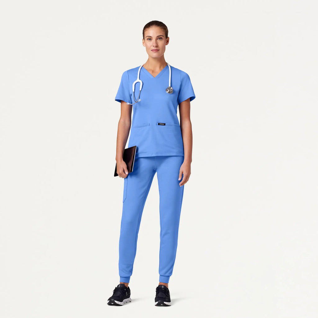 Jaanuu Scrubs Women's Rubi Slim ULTRAsoft Scrub Jogger Ceil Blue | scrub-supply.com