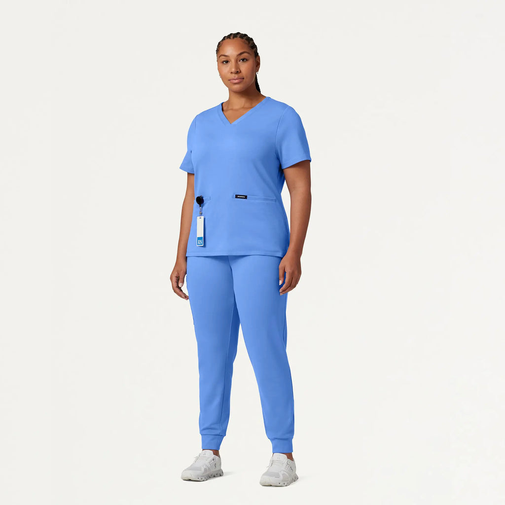 Jaanuu Scrubs Women's Rubi Slim ULTRAsoft Scrub Jogger Ceil Blue | scrub-supply.com