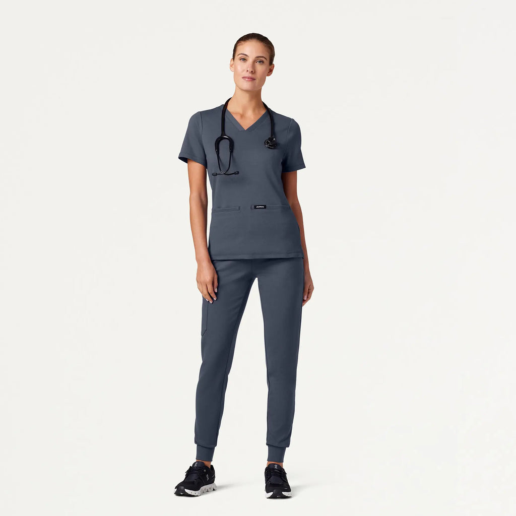 Jaanuu Scrubs Women's Rubi Slim ULTRAsoft Scrub Jogger Carbon Gray | scrub-supply.com