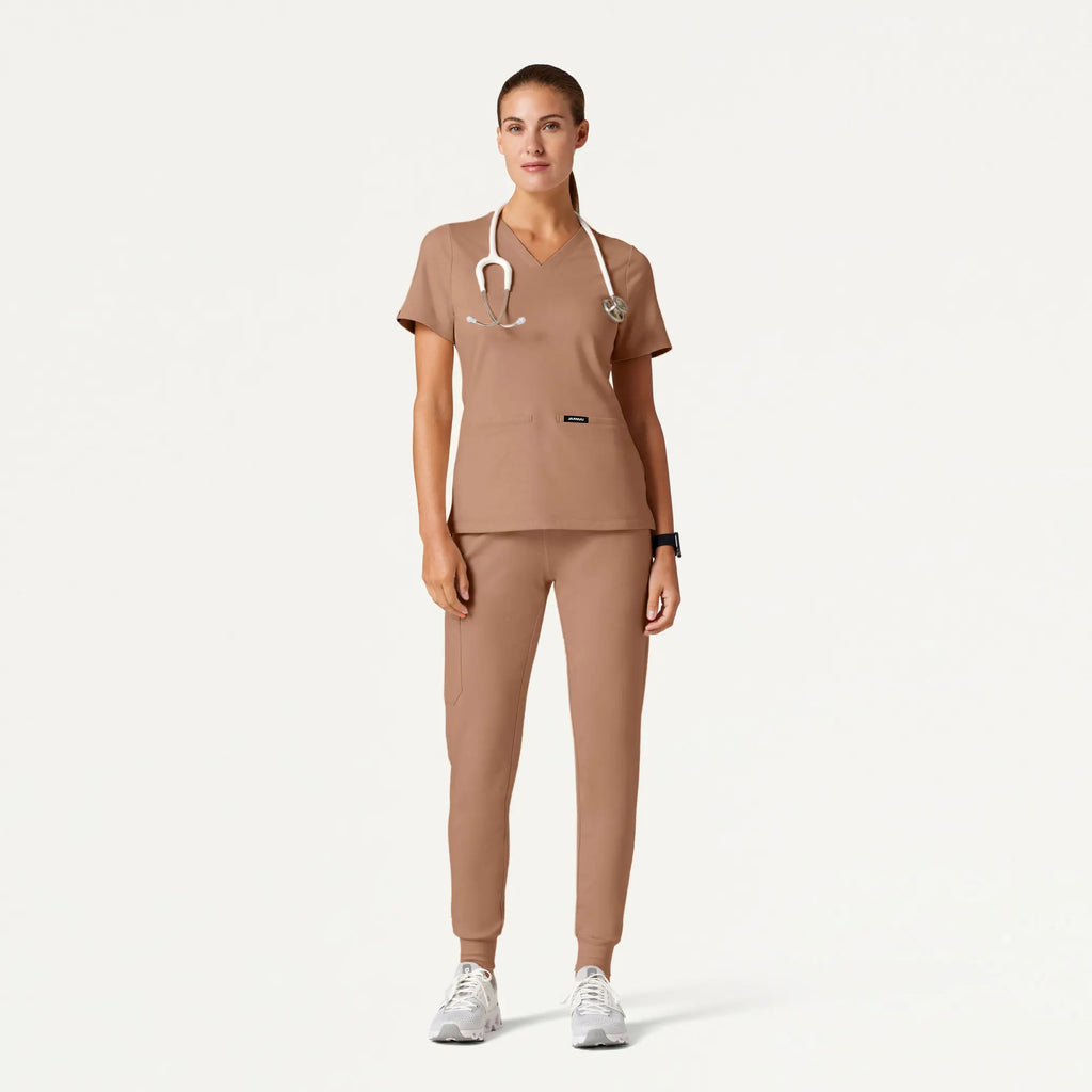 Jaanuu Scrubs Women's Rubi Slim ULTRAsoft Scrub Jogger Clay | scrub-supply.com