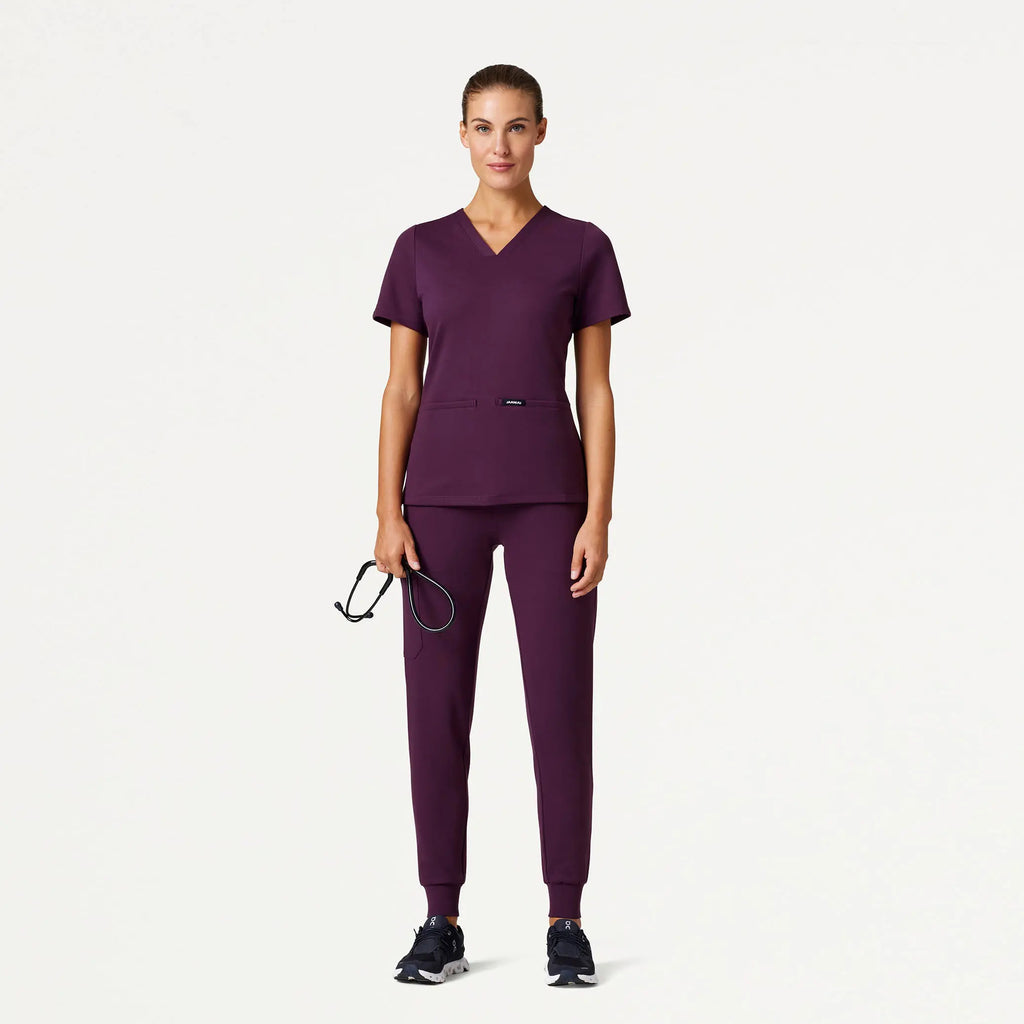 Jaanuu Scrubs Women's Rubi Slim ULTRAsoft Scrub Jogger Dark Amethyst | scrub-supply.com