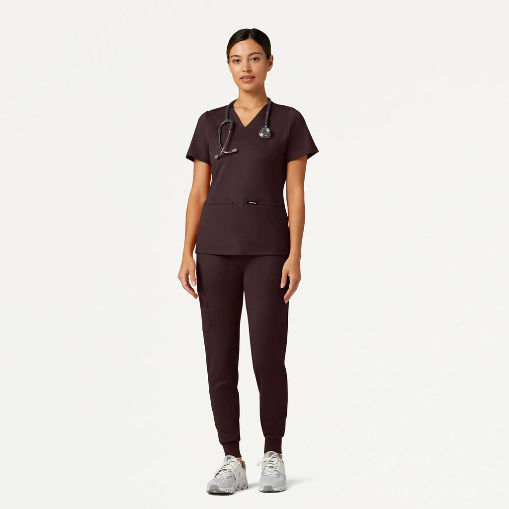 Jaanuu Scrubs Women's Rubi Slim ULTRAsoft Scrub Jogger Espresso | scrub-supply.com