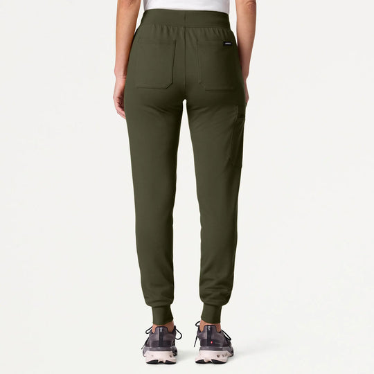 Jaanuu Scrubs Women's Rubi Slim ULTRAsoft Scrub Jogger Deep Olive | scrub-supply.com