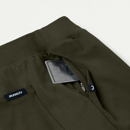 Jaanuu Scrubs Women's Rubi Slim ULTRAsoft Scrub Jogger Deep Olive | scrub-supply.com