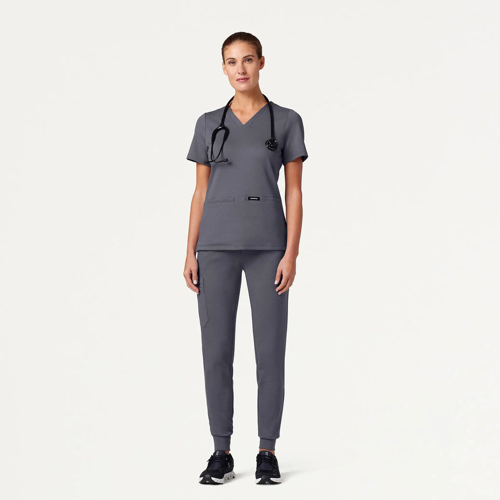 Jaanuu Scrubs Women's Rubi Slim ULTRAsoft Scrub Jogger Heather Gray | scrub-supply.com