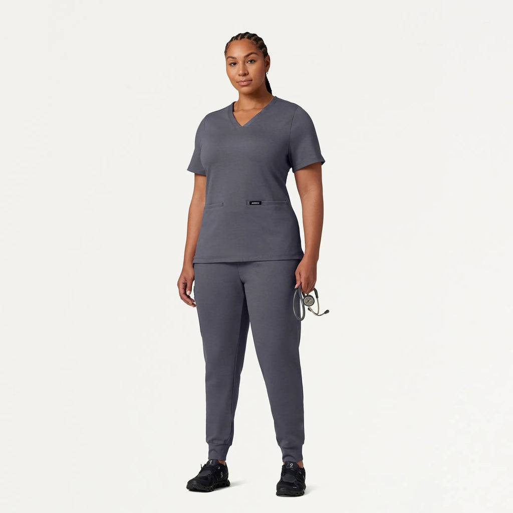 Jaanuu Scrubs Women's Rubi Slim ULTRAsoft Scrub Jogger Heather Gray | scrub-supply.com