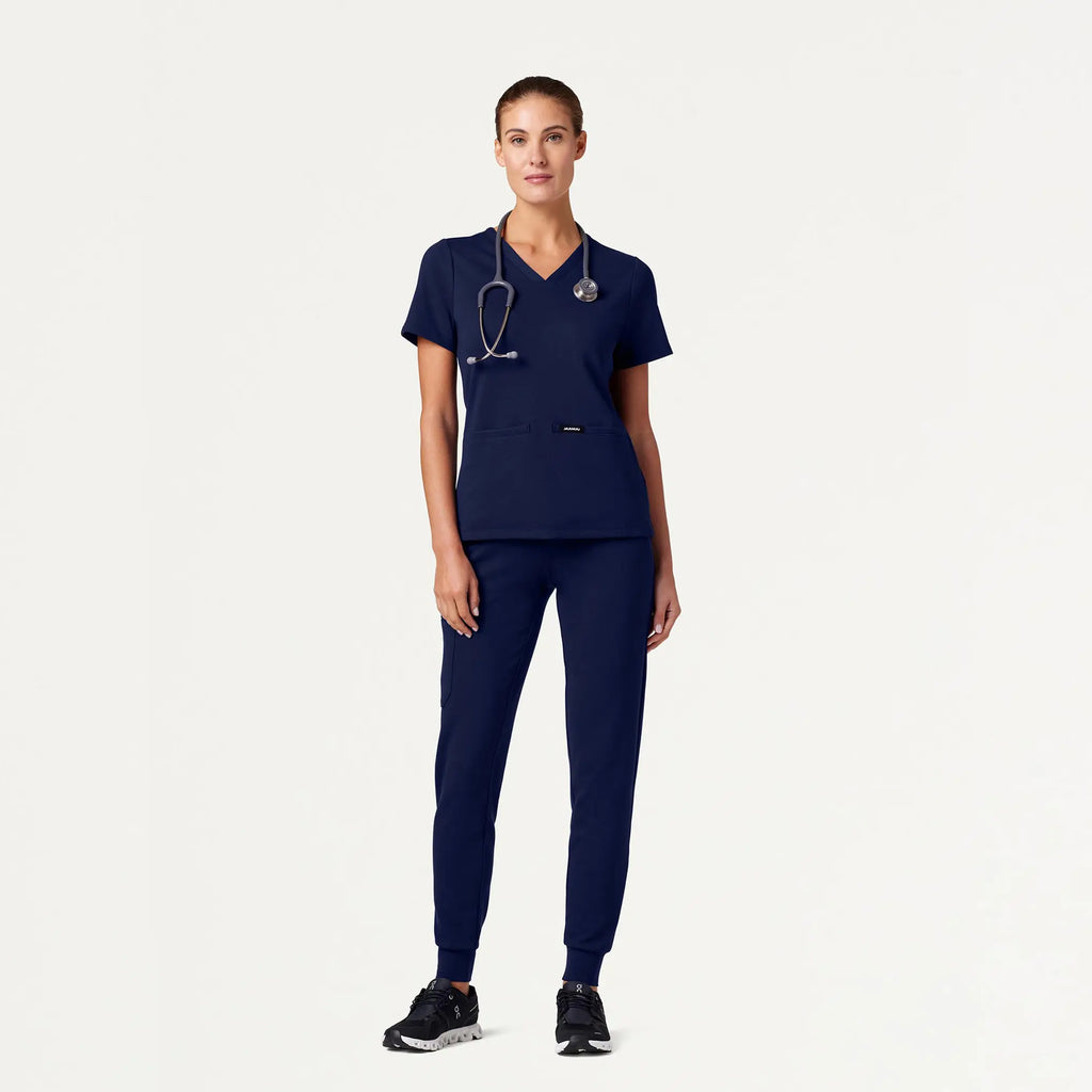 Jaanuu Scrubs Women's Rubi Slim ULTRAsoft Scrub Jogger Midnight Navy | scrub-supply.com