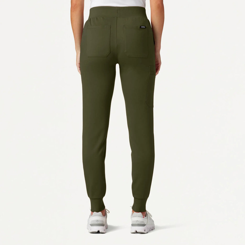 Jaanuu Scrubs Women's Rubi Slim ULTRAsoft Scrub Jogger Olive | scrub-supply.com