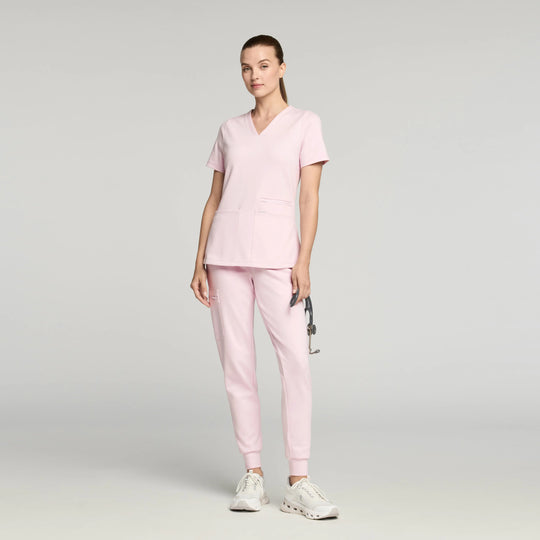 Jaanuu Scrubs Women's Rubi Slim ULTRAsoft Scrub Jogger Rose Quartz | scrub-supply.com