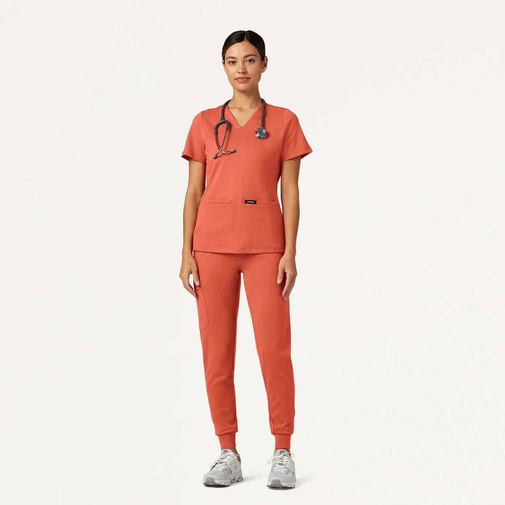 Jaanuu Scrubs Women's Rubi Slim ULTRAsoft Scrub Jogger Terra | scrub-supply.com