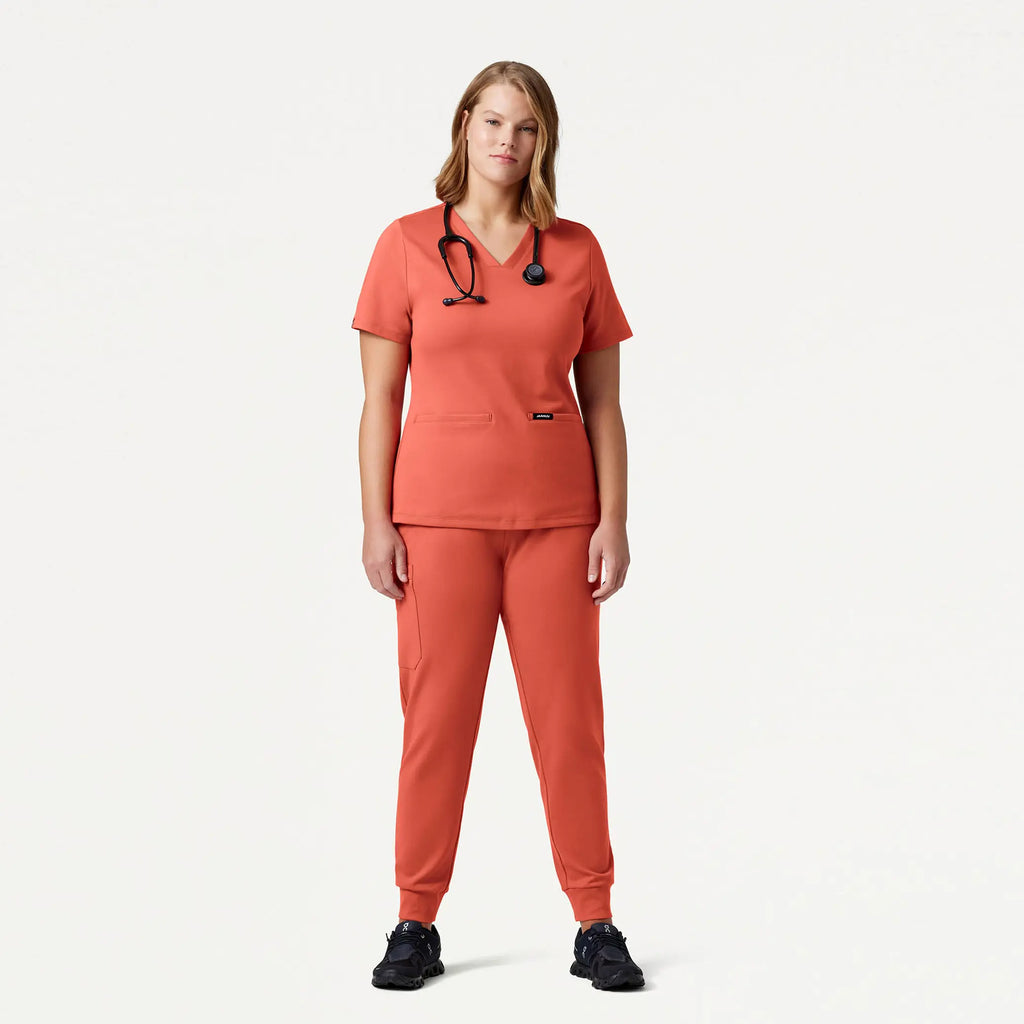 Jaanuu Scrubs Women's Rubi Slim ULTRAsoft Scrub Jogger Terra | scrub-supply.com