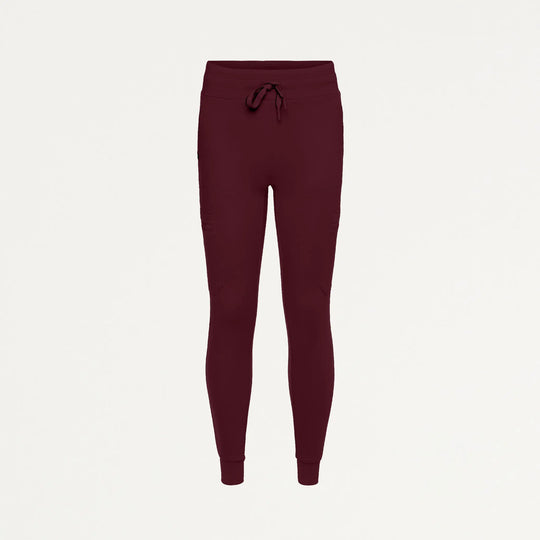Jaanuu Scrubs Women's Kait 10-Pocket Skinny ULTRAsoft Scrub Jogger Burgundy | scrub-supply.com
