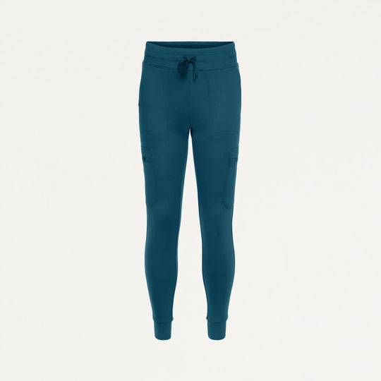 Jaanuu Scrubs Women's Kait 10-Pocket Skinny ULTRAsoft Scrub Jogger Caribbean Blue | scrub-supply.com
