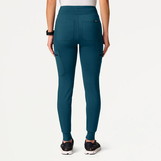 Jaanuu Scrubs Women's Kait 10-Pocket Skinny ULTRAsoft Scrub Jogger Caribbean Blue | scrub-supply.com