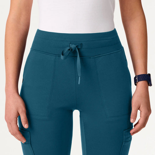 Jaanuu Scrubs Women's Kait 10-Pocket Skinny ULTRAsoft Scrub Jogger Caribbean Blue | scrub-supply.com