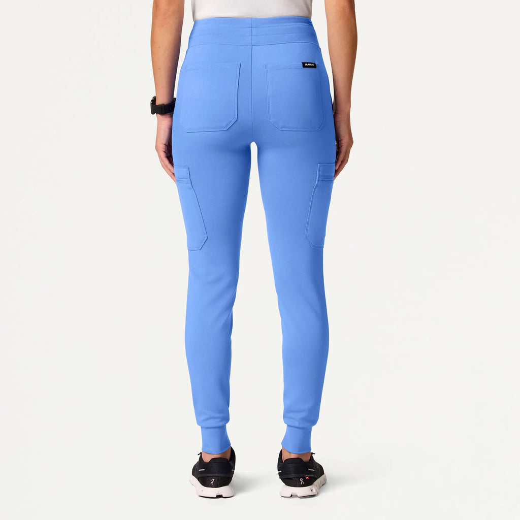 Jaanuu Scrubs Women's Kait 10-Pocket Skinny ULTRAsoft Scrub Jogger Ceil Blue | scrub-supply.com