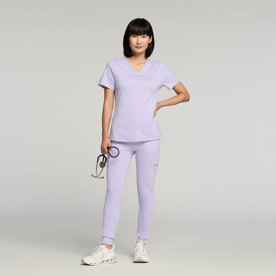 Jaanuu Scrubs Women's Kait 10-Pocket Skinny ULTRAsoft Scrub Jogger Lavender | scrub-supply.com