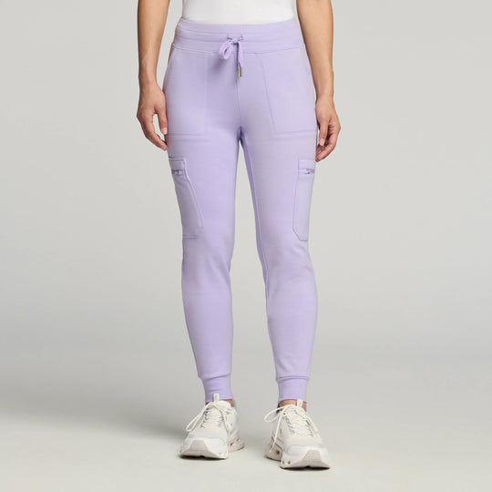 Jaanuu Scrubs Women's Kait 10-Pocket Skinny ULTRAsoft Scrub Jogger Lavender | scrub-supply.com