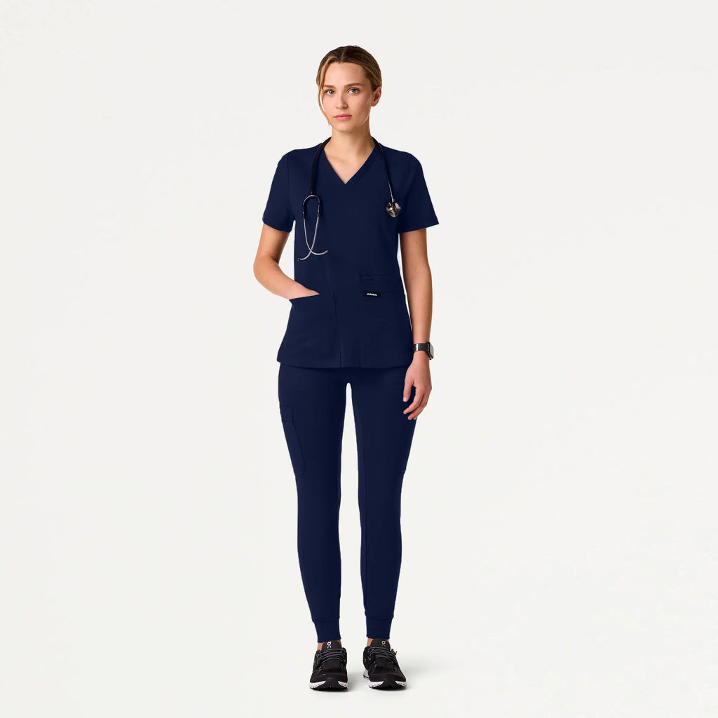 Jaanuu Scrubs Women's Kait 10-Pocket Skinny ULTRAsoft Scrub Jogger Midnight Navy | scrub-supply.com