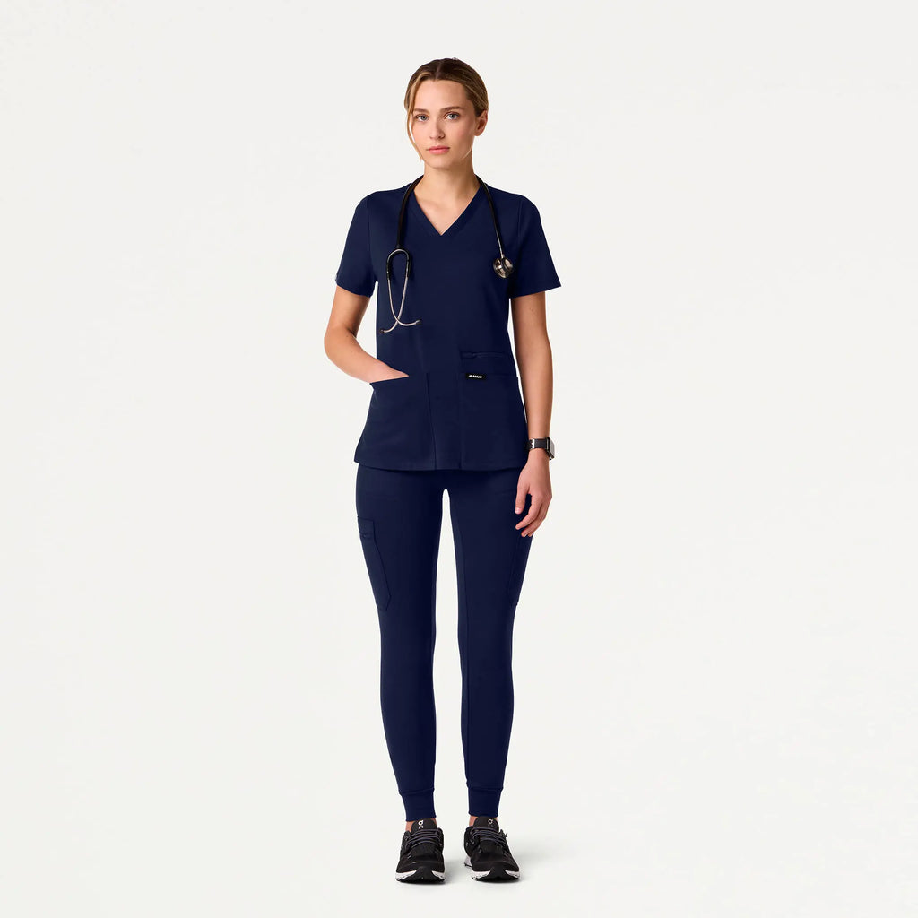 Jaanuu Scrubs Women's Kait 10-Pocket Skinny ULTRAsoft Scrub Jogger Midnight Navy | scrub-supply.com