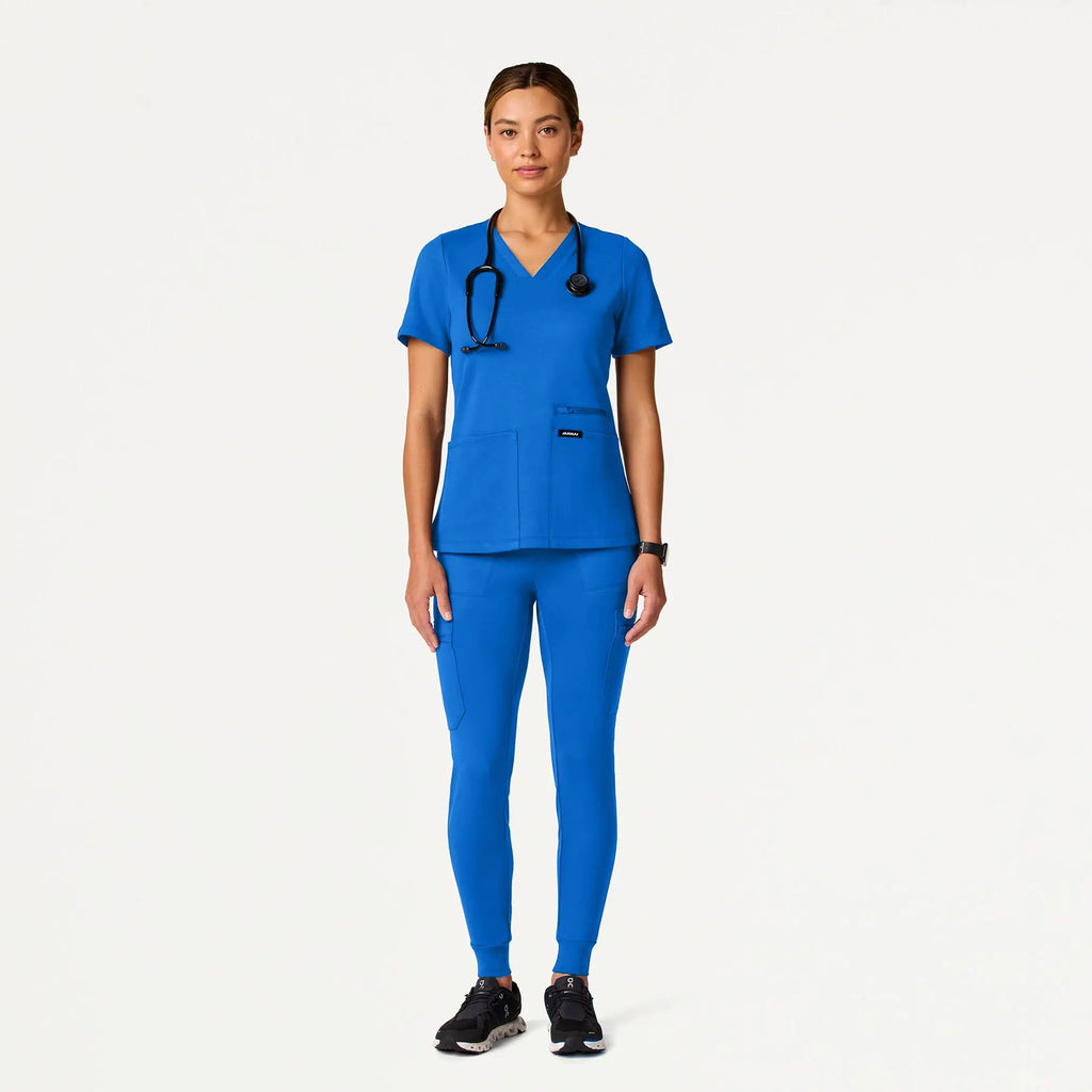 Jaanuu Scrubs Women's Kait 10-Pocket Skinny ULTRAsoft Scrub Jogger Royal Blue | scrub-supply.com