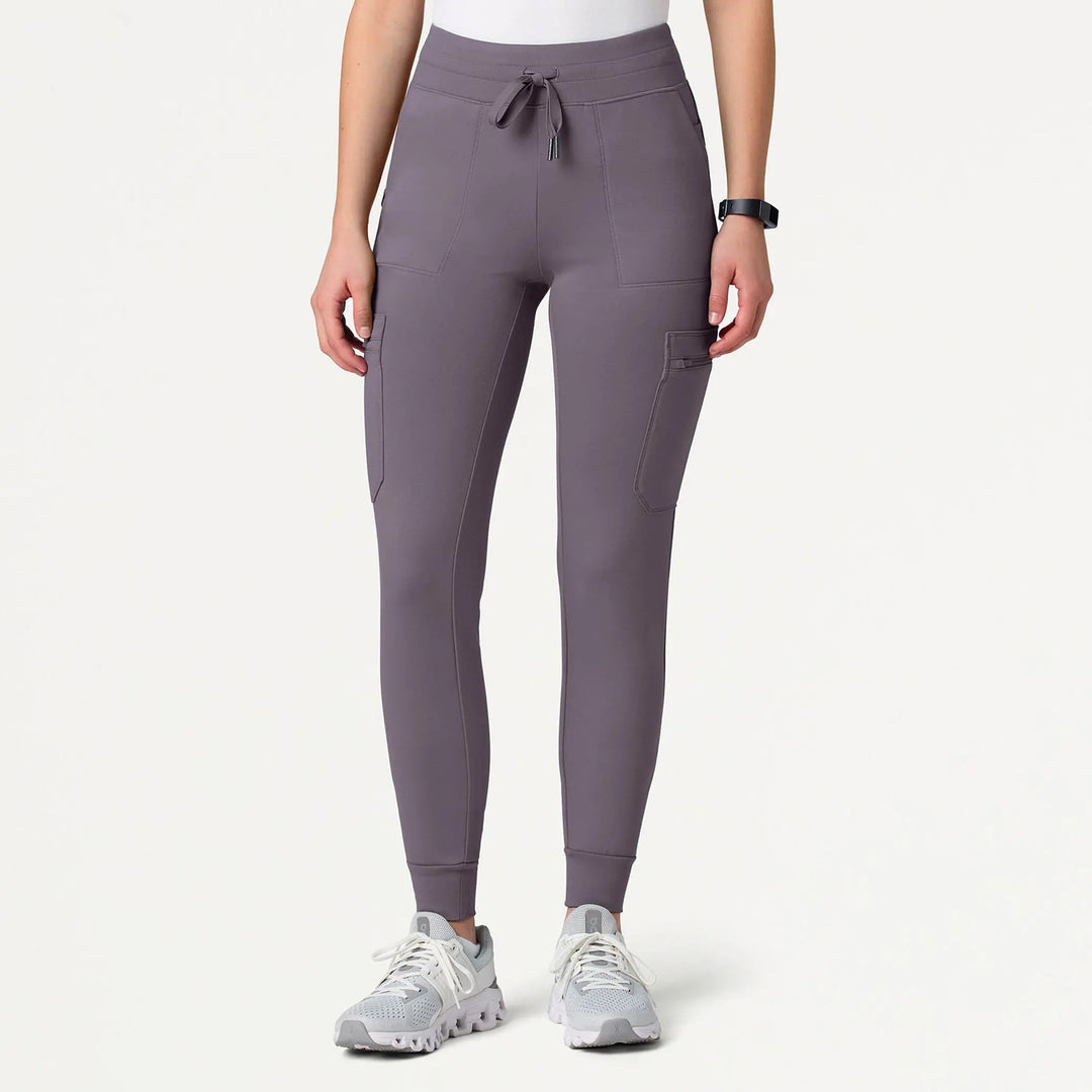 Jaanuu Scrubs Women's Kait 10-Pocket Skinny Scrub Jogger Titanium | scrub-supply.com