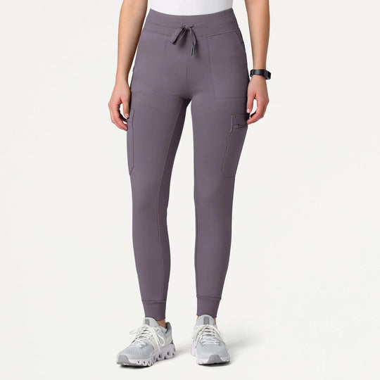 Jaanuu Scrubs Women's Kait 10-Pocket Skinny Scrub Jogger Titanium | scrub-supply.com