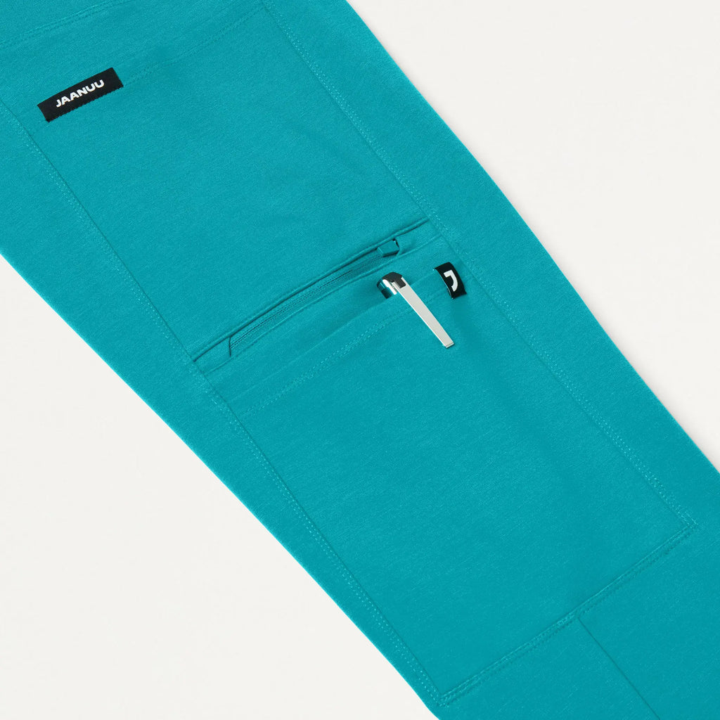 Jaanuu Scrubs Women's Perri ULTRAsoft Yoga Scrub Pant Teal | scrub-supply.com