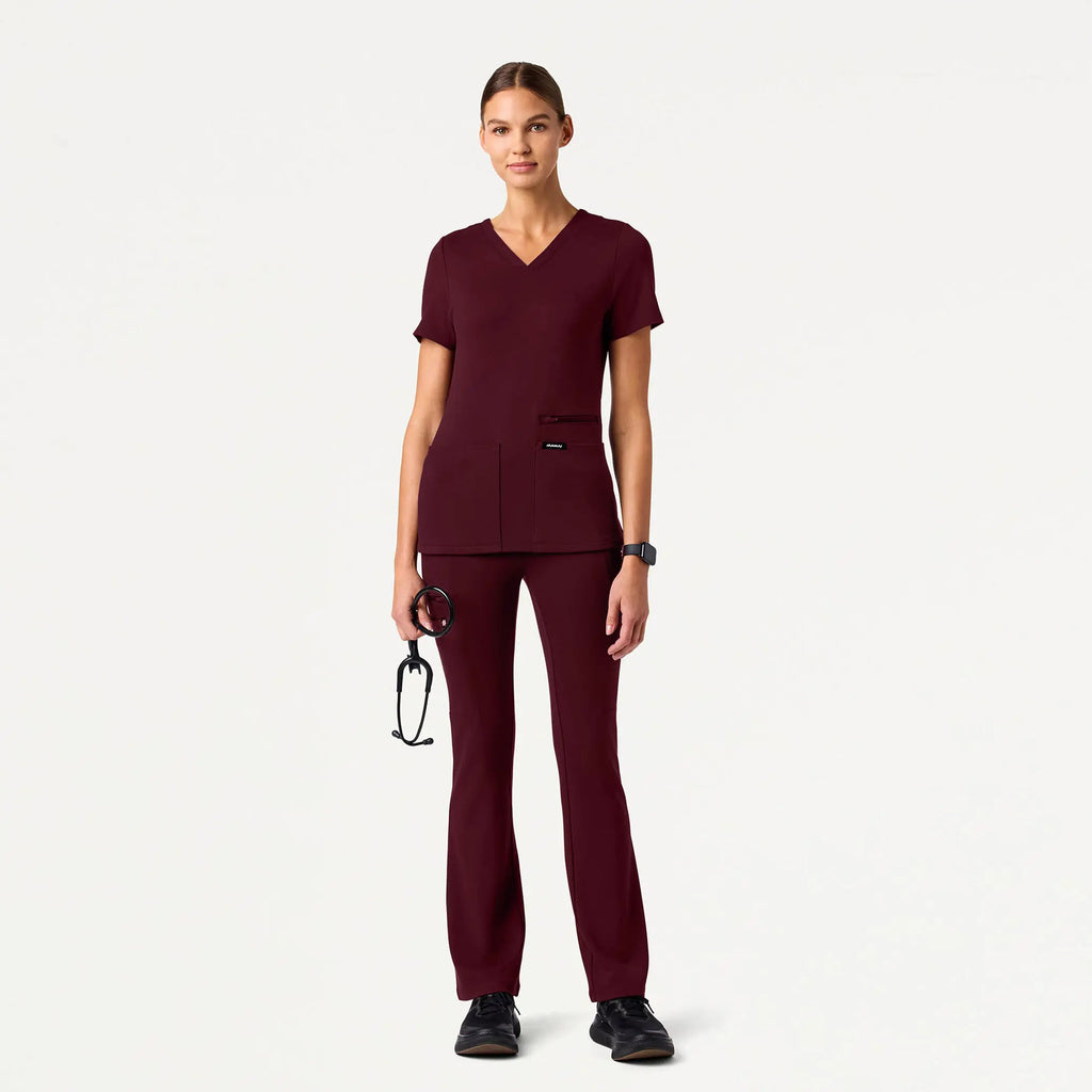Jaanuu Scrubs Women's Perri ULTRAsoft Yoga Scrub Pant Burgundy | scrub-supply.com