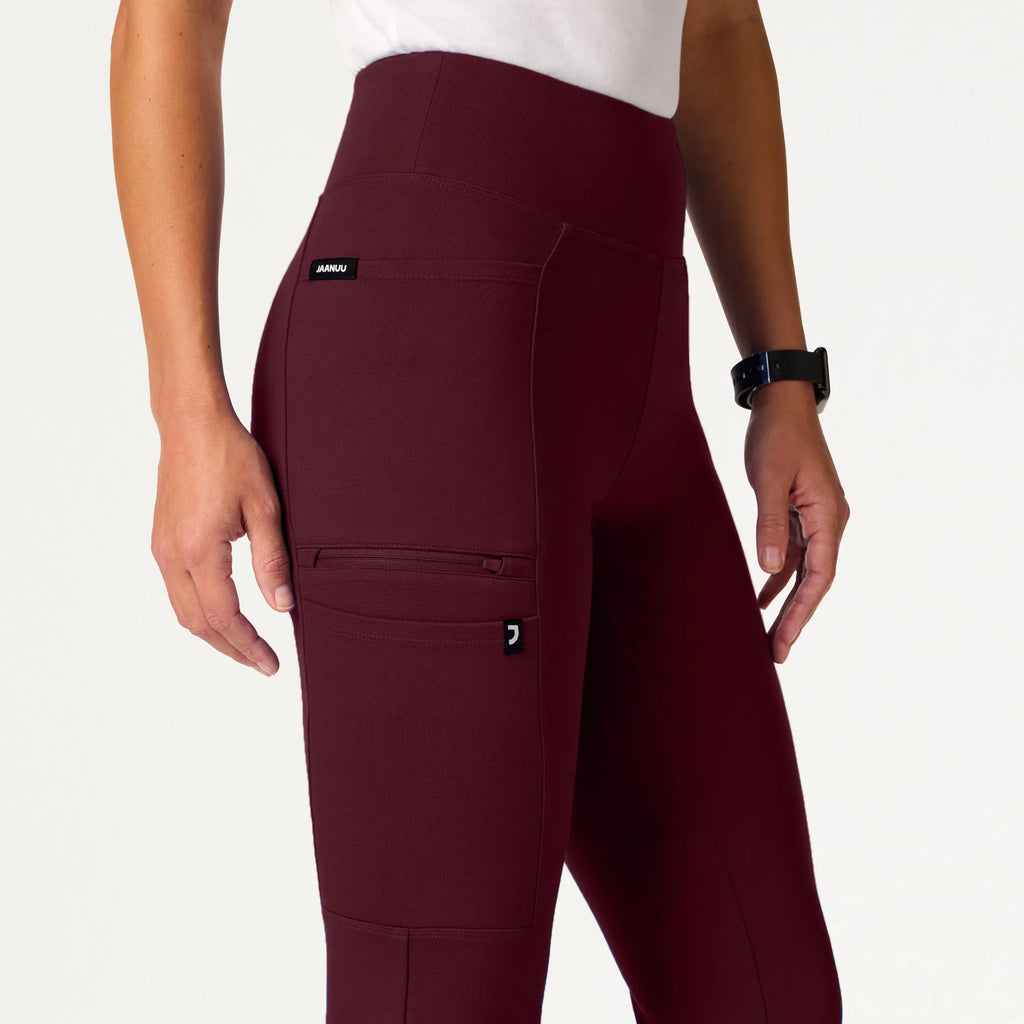 Jaanuu Scrubs Women's Perri ULTRAsoft Yoga Scrub Pant Burgundy | scrub-supply.com