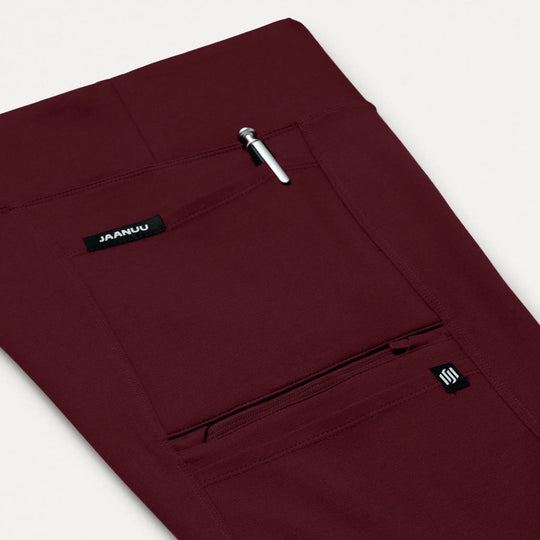 Jaanuu Scrubs Women's Perri ULTRAsoft Yoga Scrub Pant Burgundy | scrub-supply.com