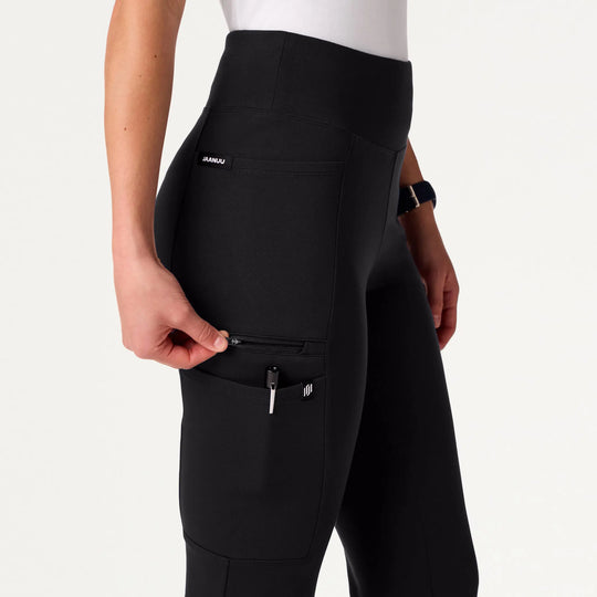 Jaanuu Scrubs Women's Perri ULTRAsoft Yoga Scrub Pant Black | scrub-supply.com