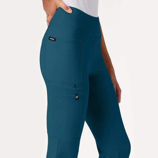 Jaanuu Scrubs Women's Perri ULTRAsoft Yoga Scrub Pant Caribbean Blue | scrub-supply.com