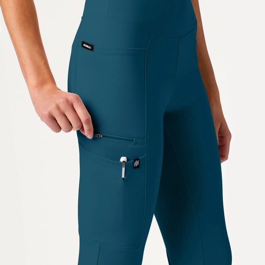Jaanuu Scrubs Women's Perri ULTRAsoft Yoga Scrub Pant Caribbean Blue | scrub-supply.com