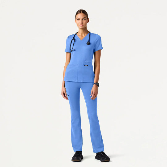 Jaanuu Scrubs Women's Perri ULTRAsoft Yoga Scrub Pant Ceil Blue | scrub-supply.com