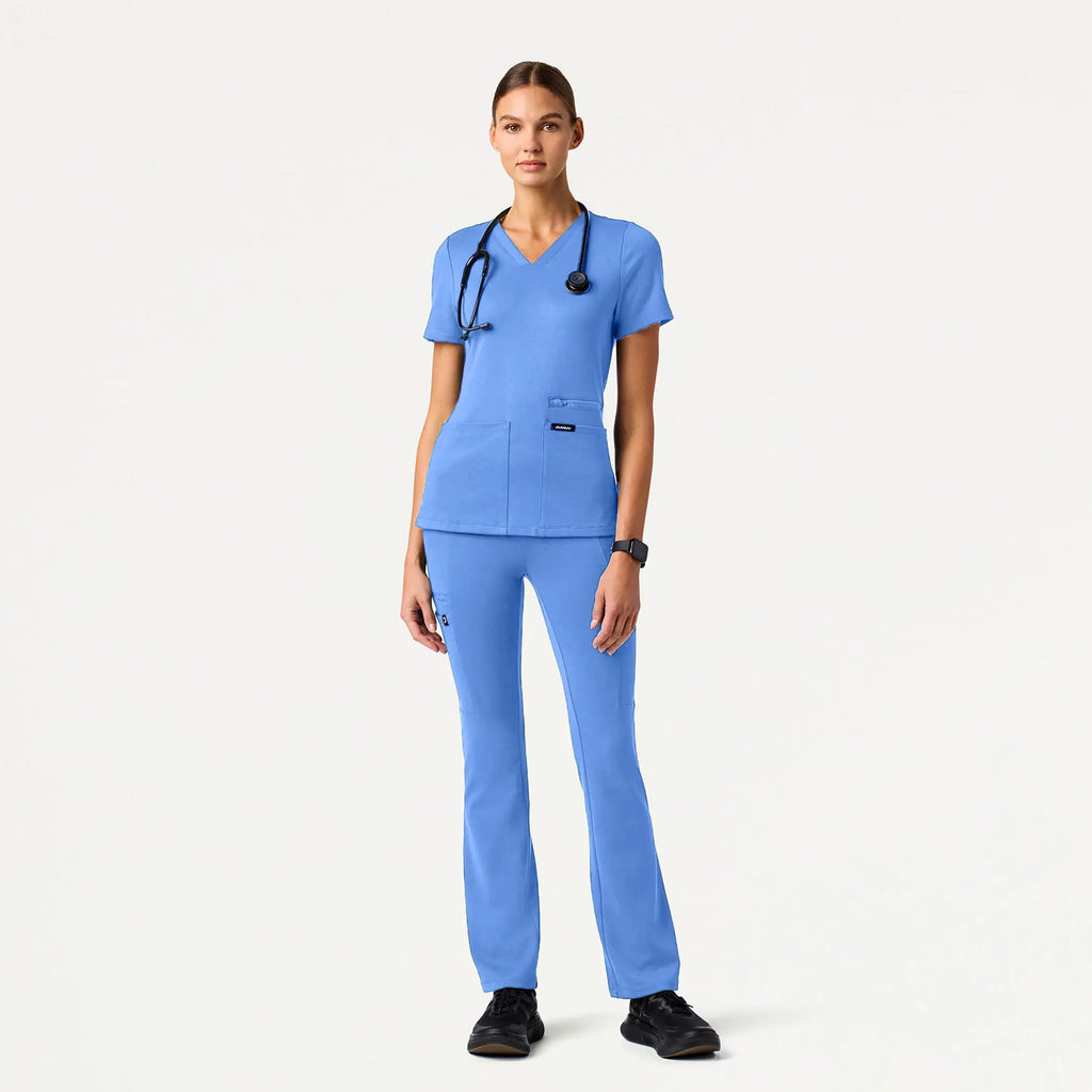 Jaanuu Scrubs Women's Perri ULTRAsoft Yoga Scrub Pant Ceil Blue | scrub-supply.com