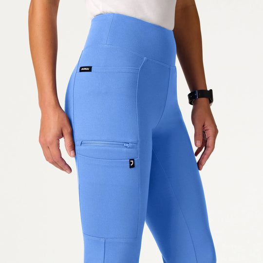 Jaanuu Scrubs Women's Perri ULTRAsoft Yoga Scrub Pant Ceil Blue | scrub-supply.com