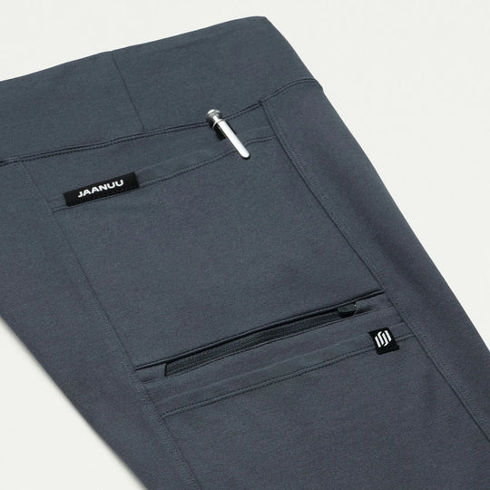 Jaanuu Scrubs Women's Perri ULTRAsoft Yoga Scrub Pant Carbon Gray | scrub-supply.com