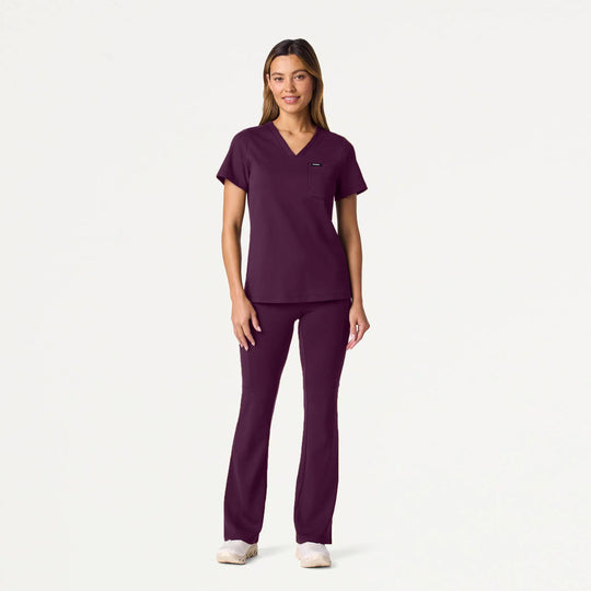 Jaanuu Scrubs Women's Perri ULTRAsoft Yoga Scrub Pant Deep Eggplant | scrub-supply.com
