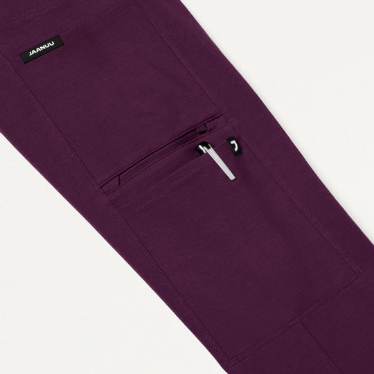 Jaanuu Scrubs Women's Perri ULTRAsoft Yoga Scrub Pant Deep Eggplant | scrub-supply.com