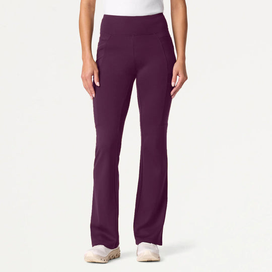 Jaanuu Scrubs Women's Perri ULTRAsoft Yoga Scrub Pant Deep Eggplant | scrub-supply.com