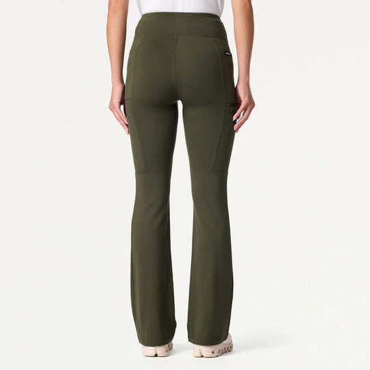 Jaanuu Scrubs Women's Perri ULTRAsoft Yoga Scrub Pant Deep Olive | scrub-supply.com