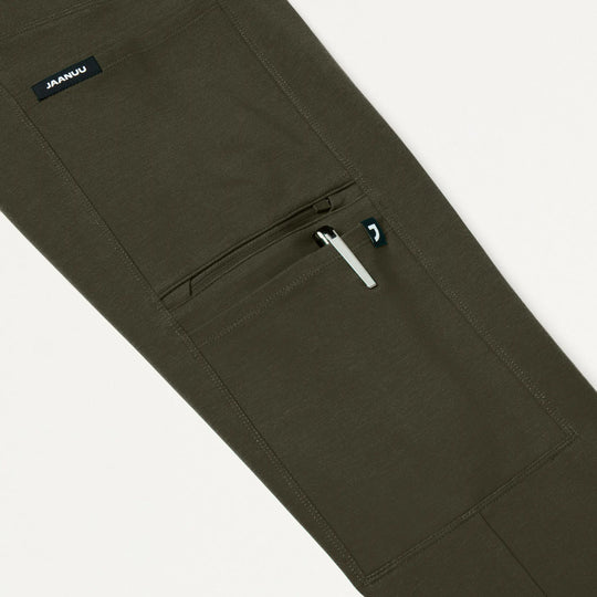 Jaanuu Scrubs Women's Perri ULTRAsoft Yoga Scrub Pant Deep Olive | scrub-supply.com