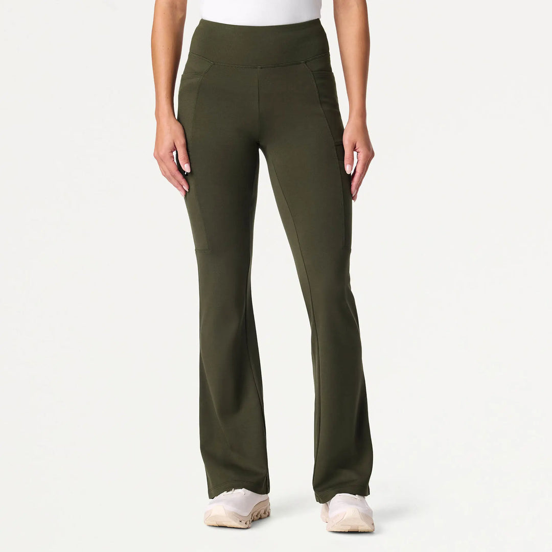 Jaanuu Scrubs Women's Perri ULTRAsoft Yoga Scrub Pant Deep Olive | scrub-supply.com