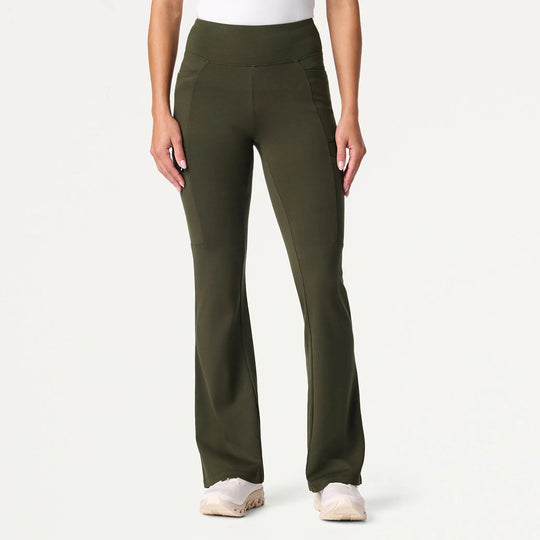 Jaanuu Scrubs Women's Perri ULTRAsoft Yoga Scrub Pant Deep Olive | scrub-supply.com