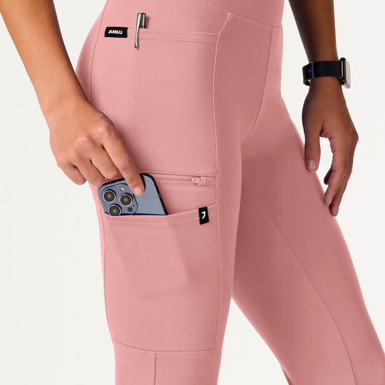 Jaanuu Scrubs Women's Perri ULTRAsoft Yoga Scrub Pant Mauve | scrub-supply.com