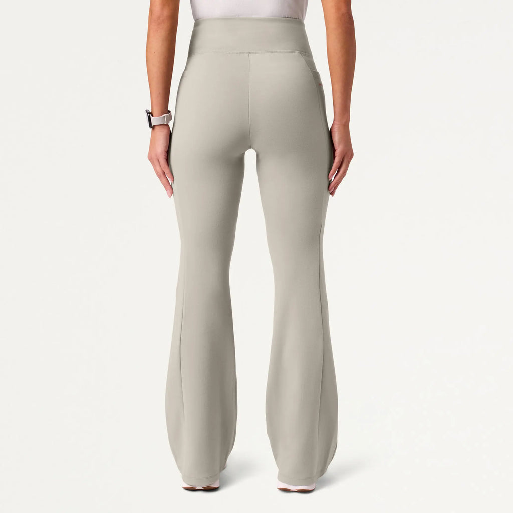 Jaanuu Scrubs Women's Lina ULTRAsoft Yoga Flare Scrub Pant Fog | scrub-supply.com